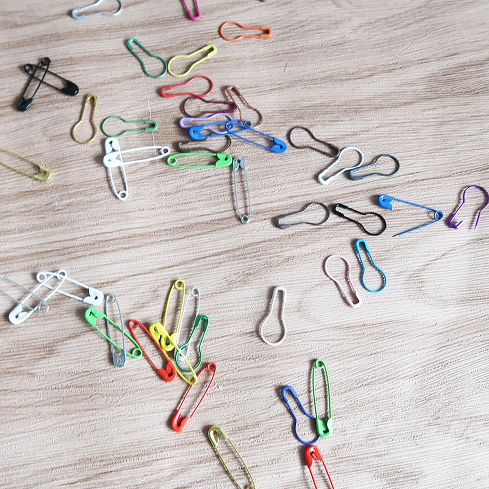 

100pcs Safety Pins Calabass Mixed Color Durable Iron Material Decorative Sewing Dressmaking Laundry Assorted Colors