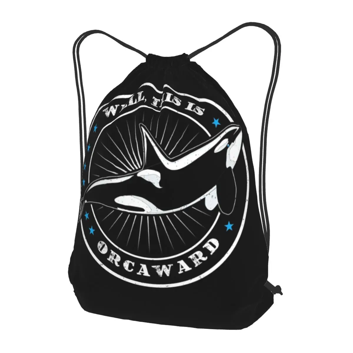 

Whale Sea Predatory Fish Backpacks Multi-function Drawstring Bags Sports Bag Book Bags for Man Woman School