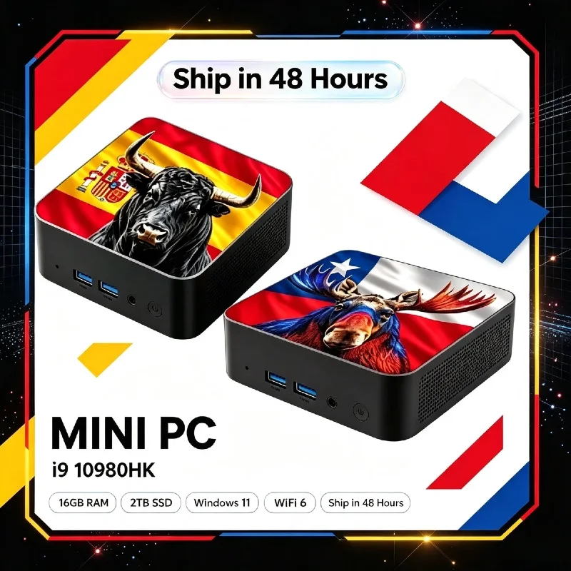 Home Office Windows 11 - Intel Core i9‑10980HK คอมพิวเตอร์ตั้งโต๊ะขนาดเล็กสำหรับเล่นเกม 16GB RAM