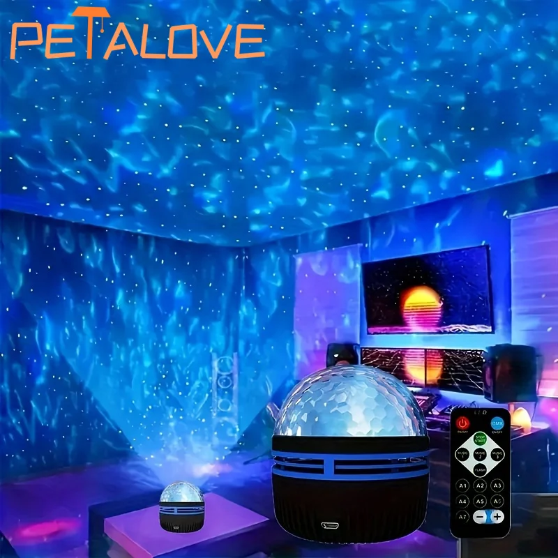 Colorful Galaxy Sky Aurora Night Light Remote Control RGB LED Projection in Magic Ball for Bedroom Living Room Party