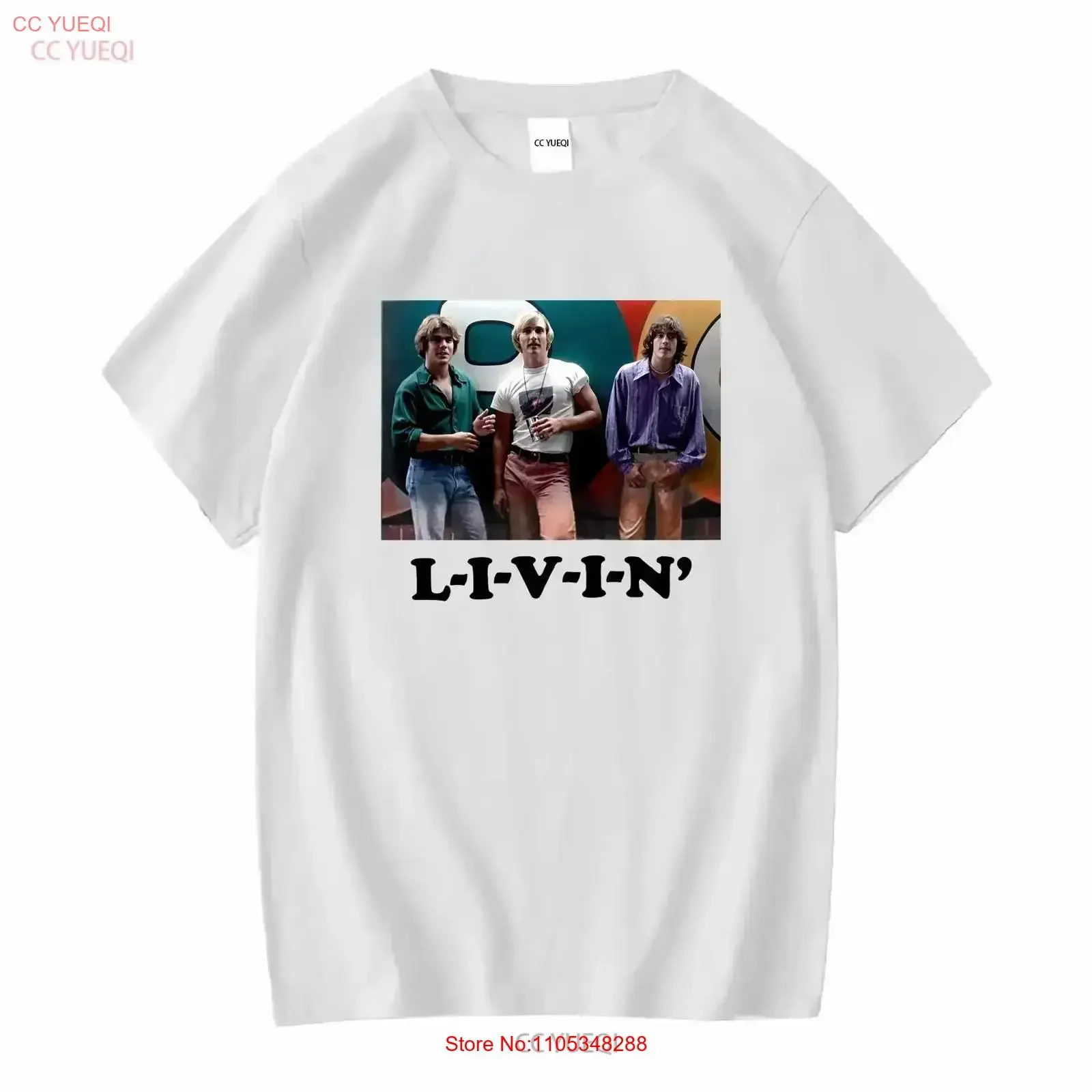 Dazed Confused Adult New T Shirt L I V N LIVIN Group Photo Box vintage Washed homme Soft Top For Everyday Wear graphic vintage