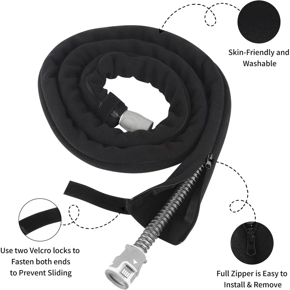 6.6 Feet for cpap Hose Sleeve for Condensation Control Made from for washable Polyamide Fiber with Secure Closure System