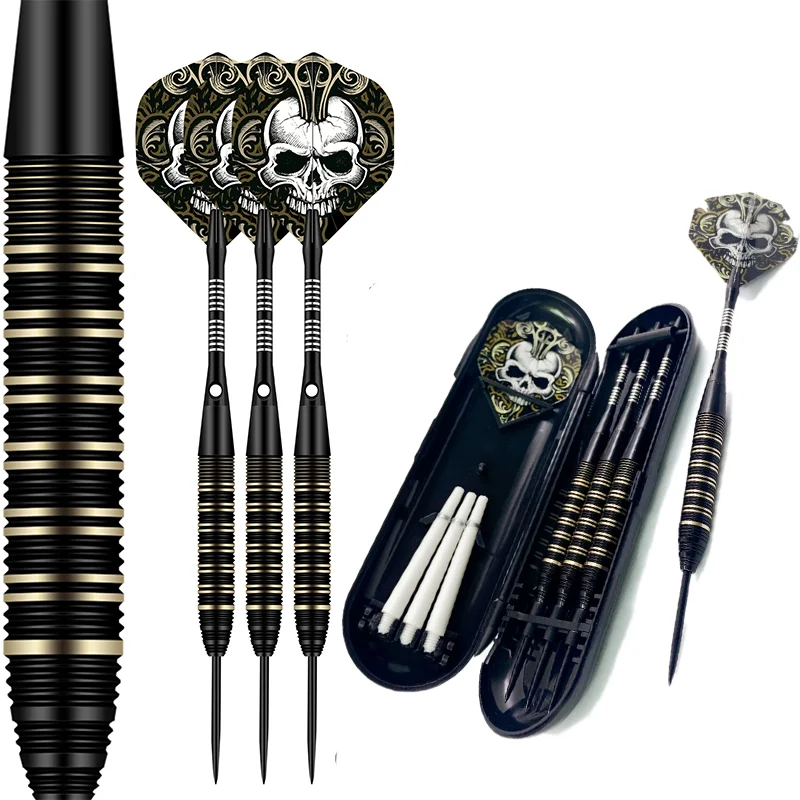 

3 Pcs Professional Dart Set 23g Metal Tip Precision Engraved Brass Barrel with Extra Nylon Shaft Protector Dart Case