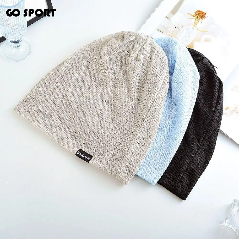 

Тонкая дышащая шапка-пуловер из полиэстера, мягкая ветрозащитная вязаная уличная мешковатая тюбетейка, теплая вязаная модная шапка Baotou