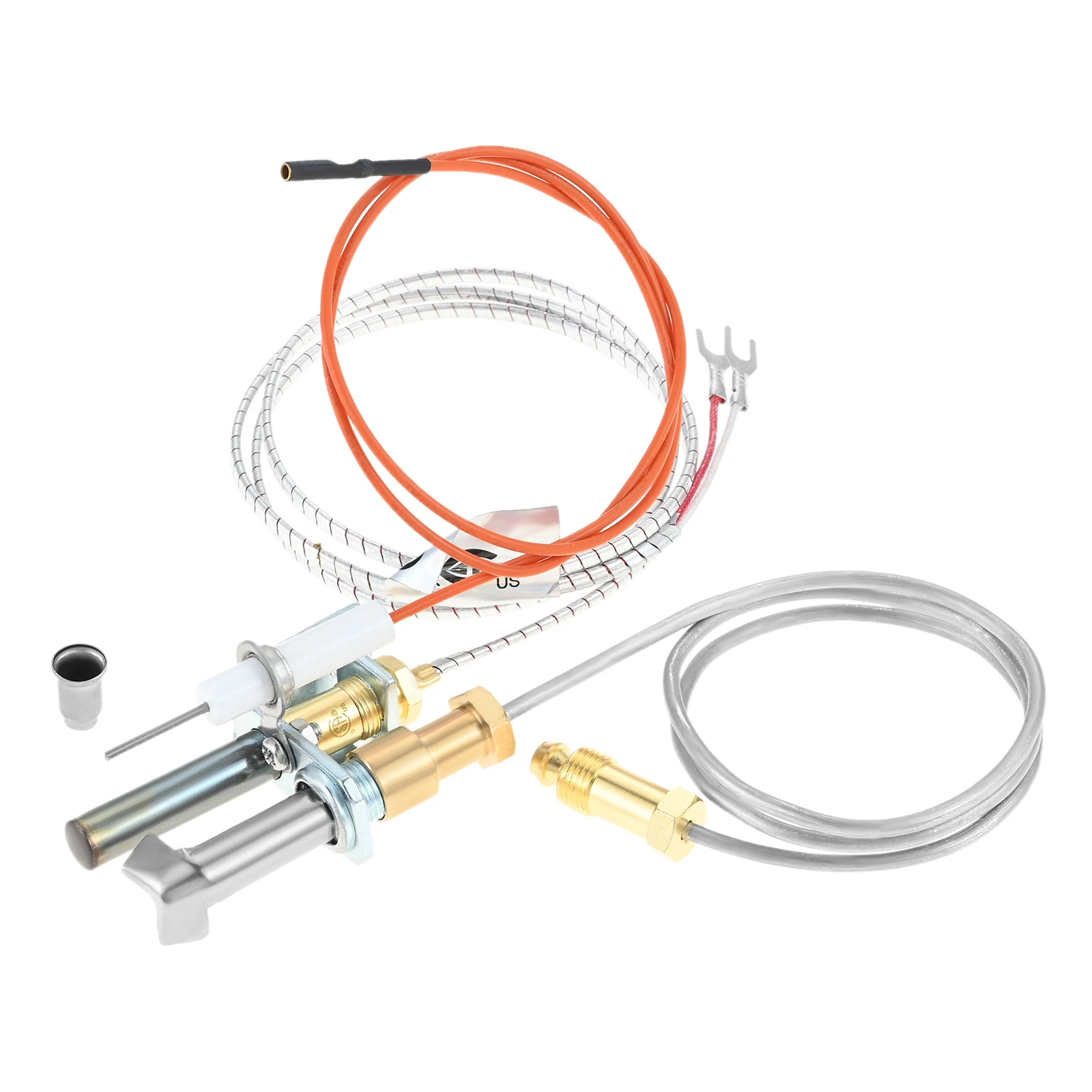 1Set NG Pilot Burner Assembly HSRV 446-512A NG Pilot Burner Assembly Milivolt Thermopile Kit Replace for Heat-n-Glo Pilot