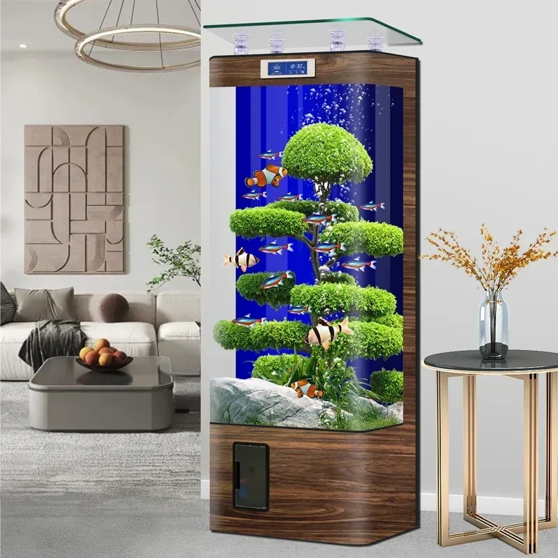 New Smart Fish Globe Living Room Home Medium Vertical One-Click Sewage Ecological Glass Free Replacement Aquarium  home decor