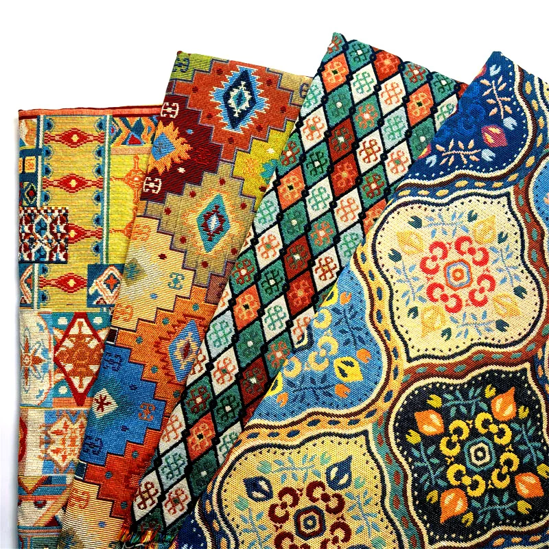 50×148cm Woven Jacquard Fabric Bohemian Style Ethnic Cloth for DIY Sewing Sofa,Curtain,Tablecloth,Handbag Handmade Decorative