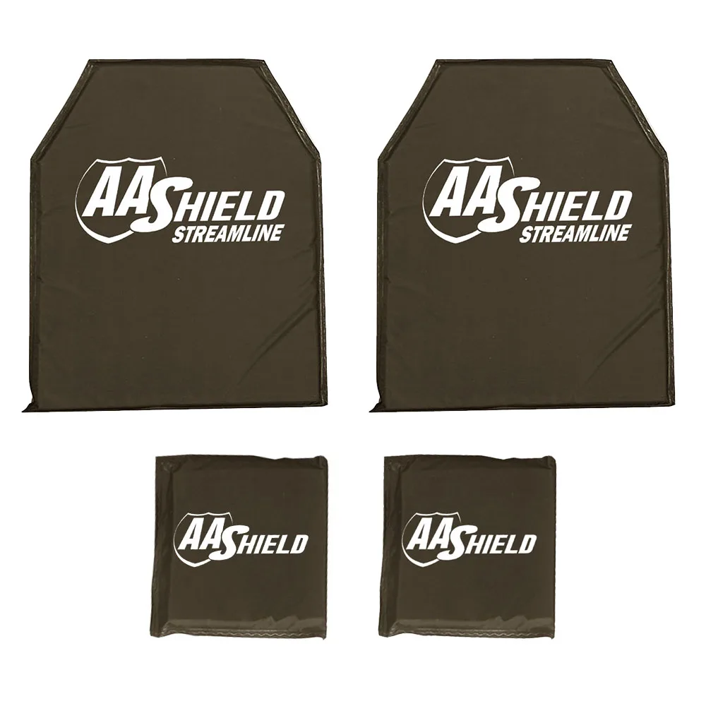 

AA Shield Streamline Bulletproof Soft Body Armor Inserts Plate UHMWPE Self Defense Supply Ballistic NIJ IIIA 10x12-T2 & 6x6 Kit