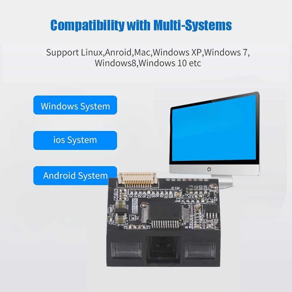 Red light barcode scanning module screen scanning engine head serial port storage cabinet embedded scanning module