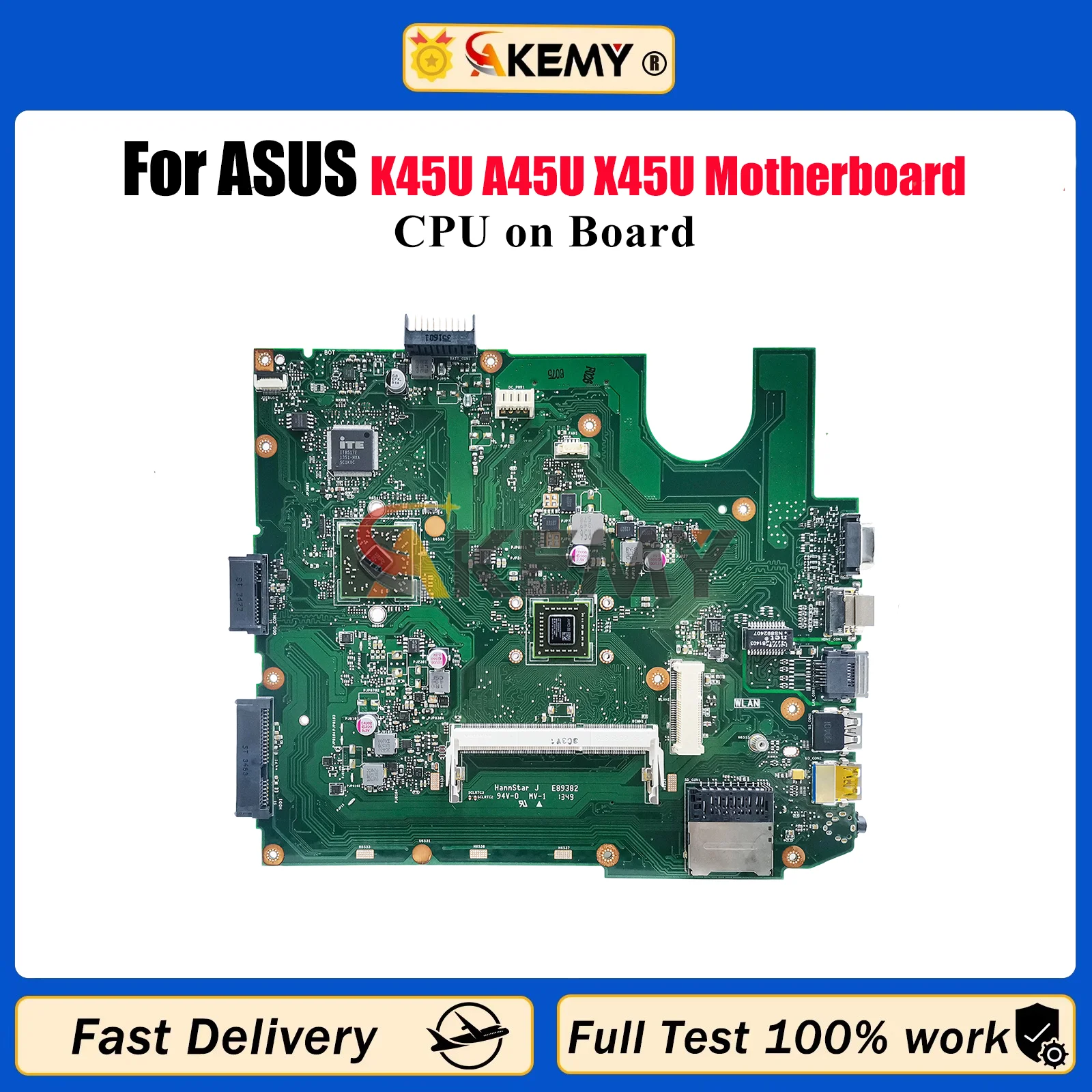 

Материнская плата для ноутбука X45U для ASUS VivoBook X45U K45U A45U X45U, материнская плата для ноутбука с процессором, 100% тестирование, ОК, быстрая доставка, stk