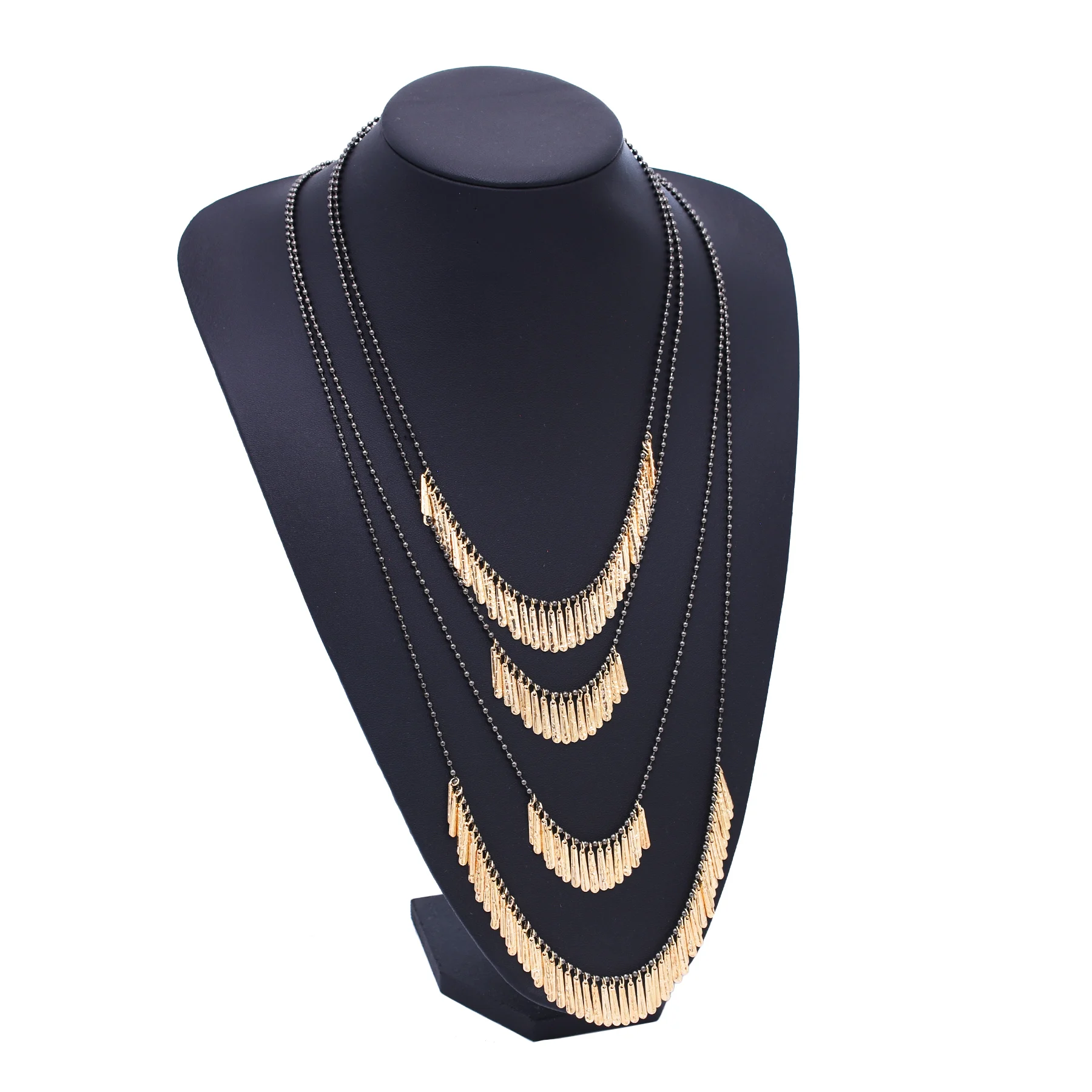 Exaggerated Multi-layer Geometric Sequin Tassel Pendant Necklace For Women Beads Rope Chain Ethnic Turkey Kurdish Female Jewelry