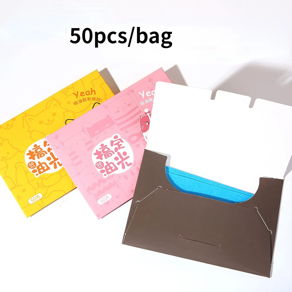 50Pcs Face Absorbent Papers Oily Matting Tissues Face Oil Control Cleaning Wipes Absorbing Sheets Face Care Beauty Make Up Tools