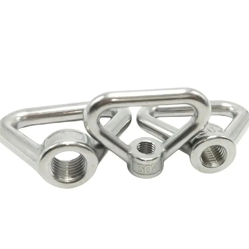 M8 M10 M12 M14 M16 304 tuerca de ojo de elevación triangular de acero inoxidable anillos de rosca trapezoidal aptos para pernos de mango
