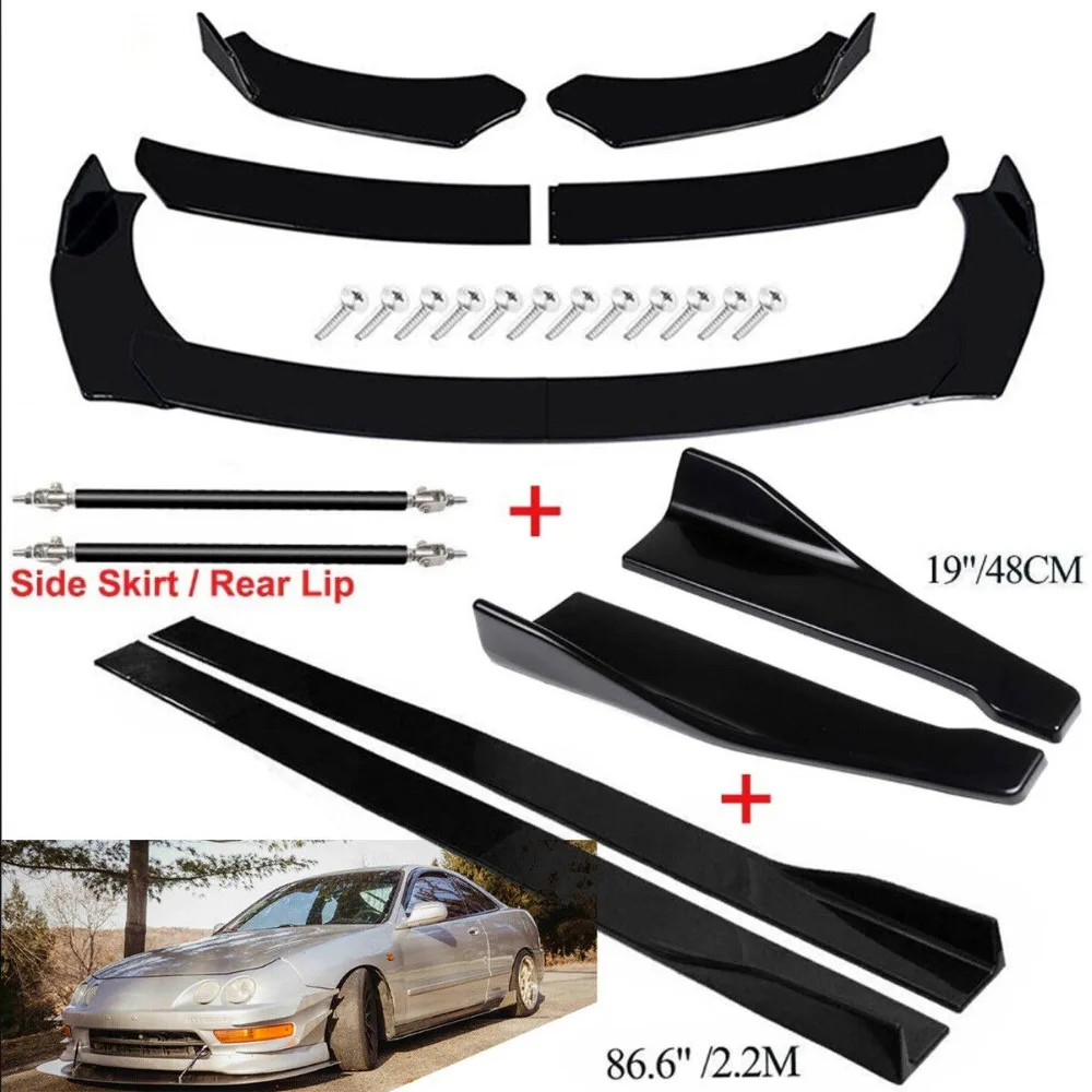 

For Acura Integra Sedan Front Bumper Spoiler Body Kit+Side Skirt+Rear Black United States