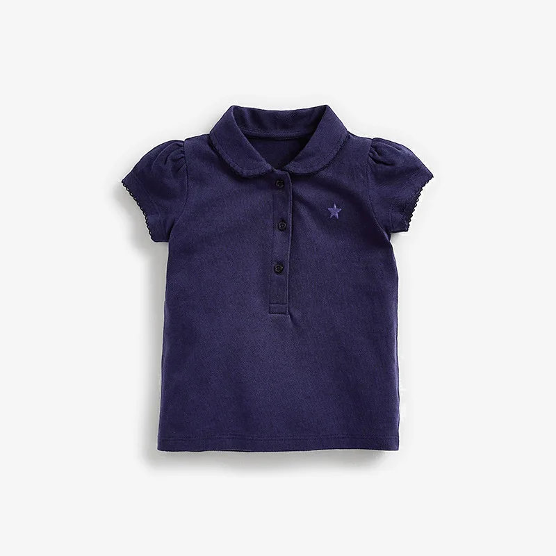 Baumwoll-Kinder-Poloshirt Sommer Kurzarm Revers Kinder-Oberteil Weich Atmungsaktiv Jungen Mädchen Lässige Alltagskleidung Kleinkinder – Detail 8