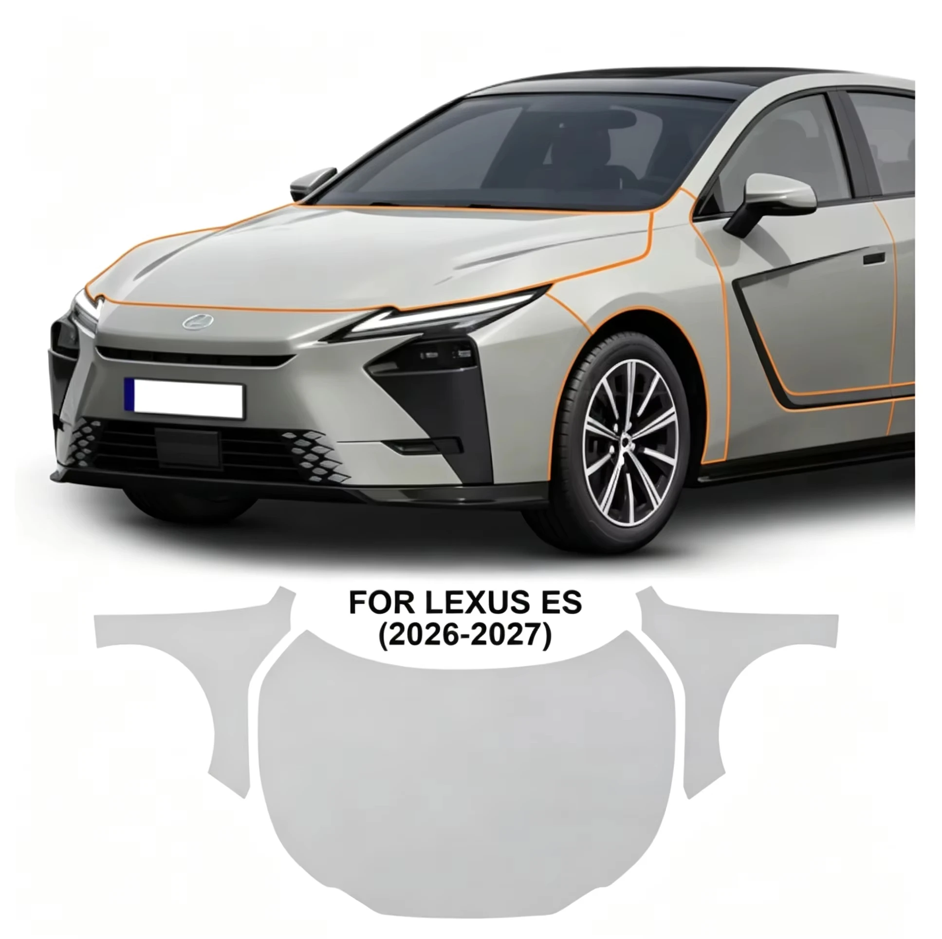 9Mil TPU Bumper Paint Protection Film For Lexus ES 2026 2027 Pre-cut PPF Kit Matte Clear Bra Car Body Anti-Scratch Resistant