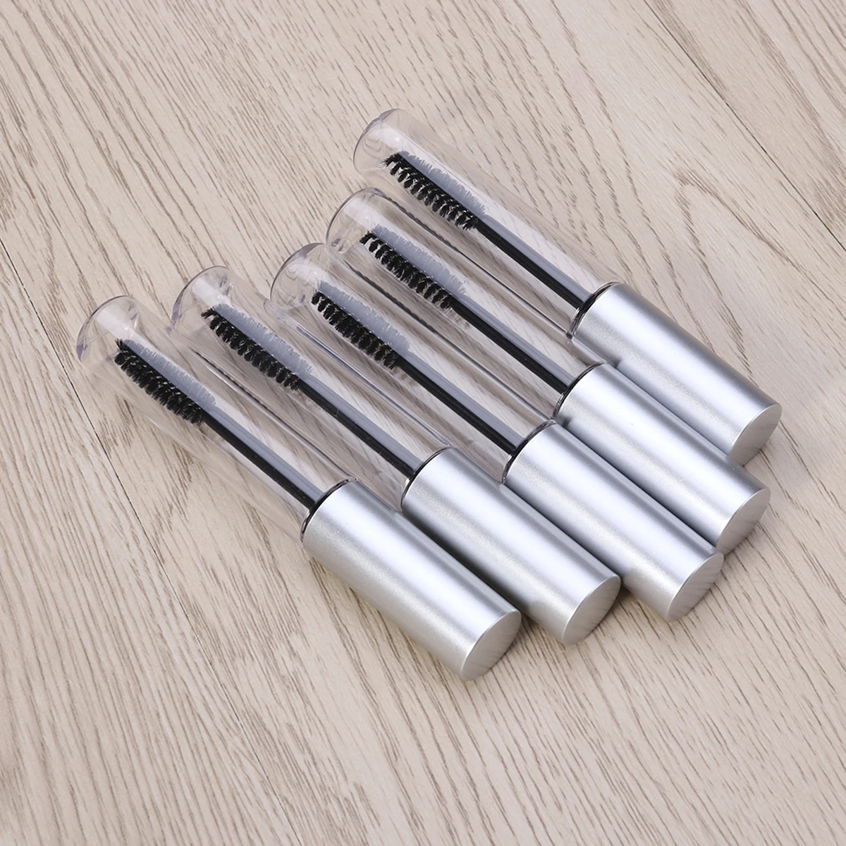

5Pcs Transparent 10Ml Eyelash Cream Bottle Empty Mascara Tube Container Reusable DIY Storage with Silver Cap