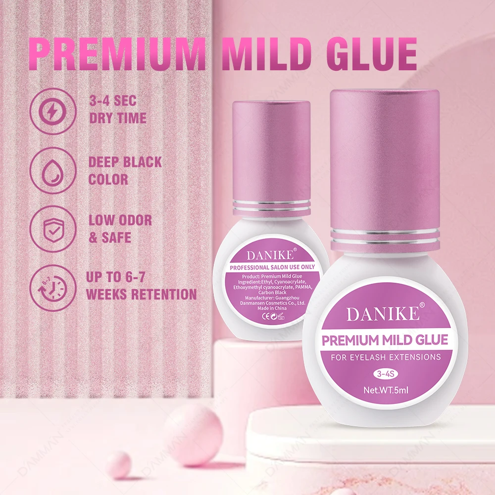 10Bottles DANIKE Mild Glue For Eyelash Extension Long-Lasting 6-7 Weeks Professional False Lashes Adhesive Low Smell Lash Glue