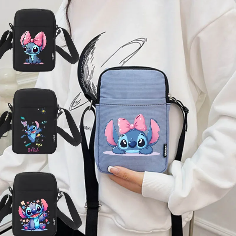 Disney Cartoon Women's Bag Nylon Mini Mobile Phone Bag Waist Bags Small Crossbody Bags Causal Shoulder Bag Soft Women's Handbag