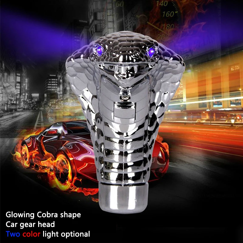 Cobra personality car manual gear head LED light refitting gear handle head general gear lever wave stick head shift knob