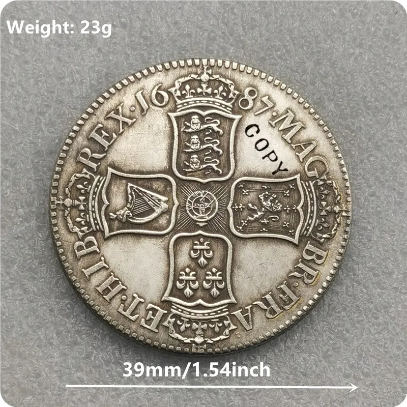 1687 England (United Kingdom, British Overseas Territories and Crown Dependencies) 1 Crown - James II Copy Coin