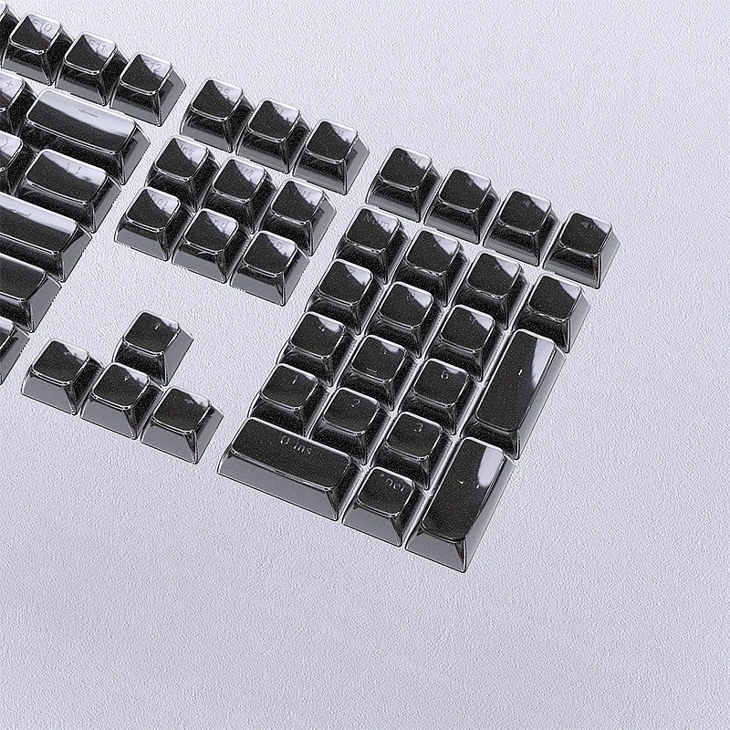 

Black engraved keycap cross-border spot 0EM small full set of 136 keys PC transparent magnetic axis keyboard