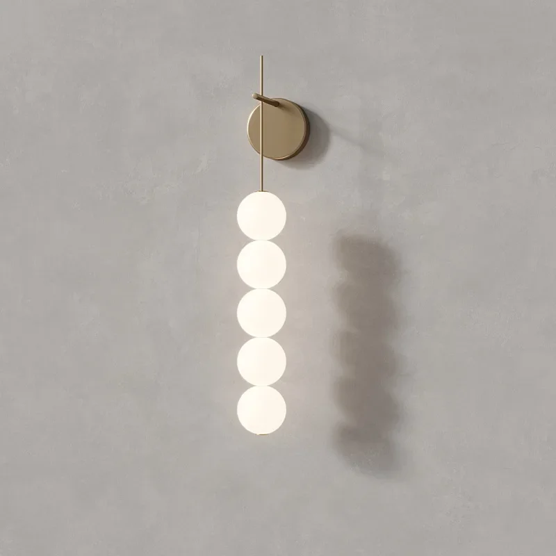 Modern Bedroom Bedside Wall Lamp Light Nordic Luxury Living Room Staircase Aisle Beads Long Designer Decorative Wall Light