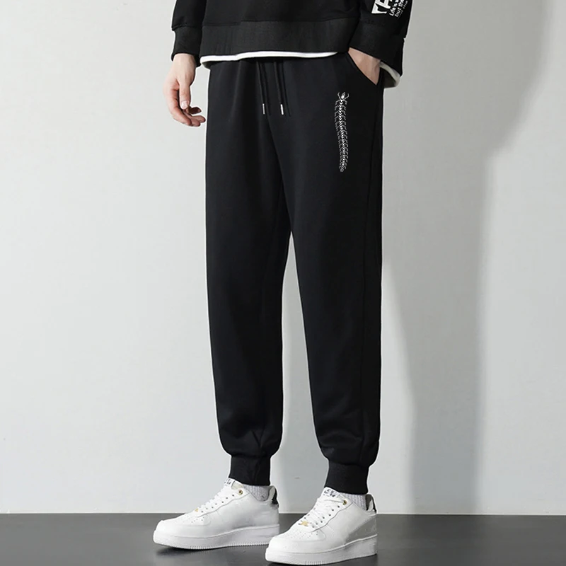 Graphic Cotton Blend Sweatpants for Men Spring Fall Casual Sports Joggers Gym Workout Running Jogging Pants Trousers Trackpants