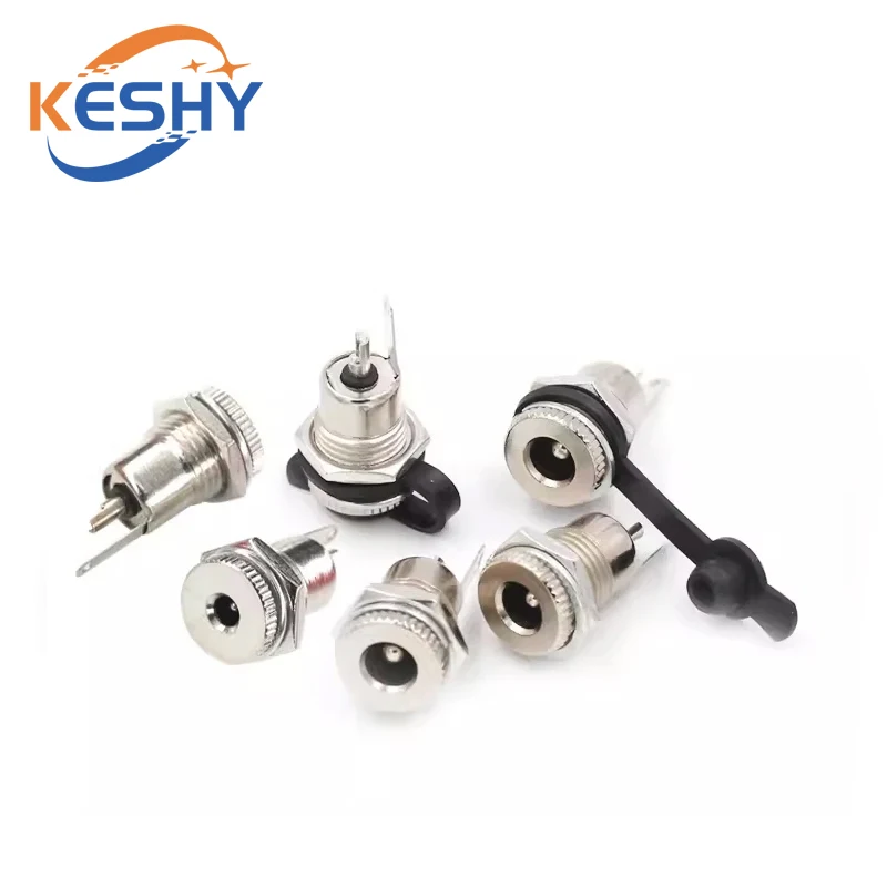 

DC099 5.5 mm x 2.1mm DC Power Jack Socket Female Panel Mount Connector Metal DC-099 Open Hole 11MM 5.5*2.1 5.5*2.5 3.2*1.3MM