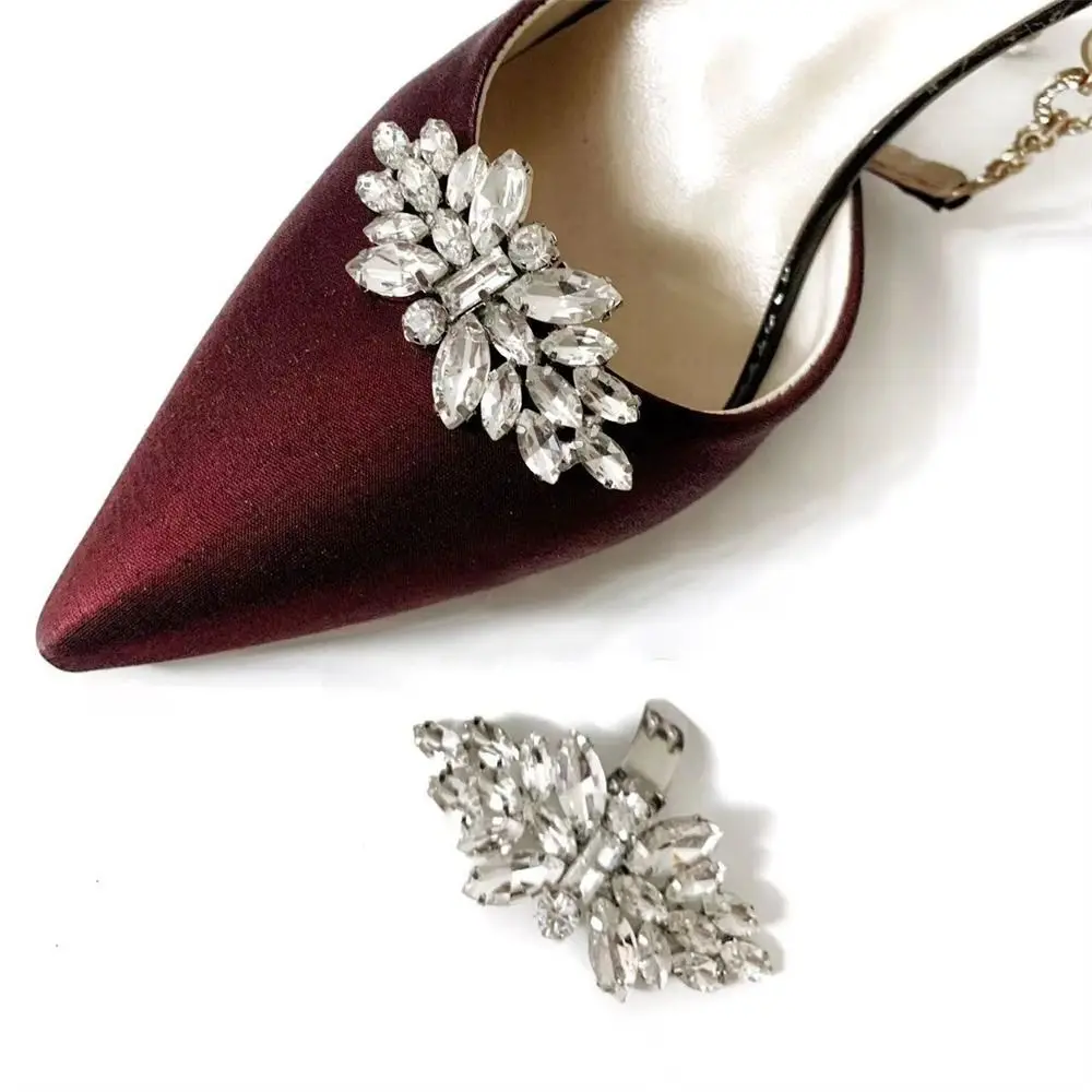 1PC Fashion Rhinestones Shoe Clips Crystal Removable Charm Buckle Bride Shoes Decoration High Heel