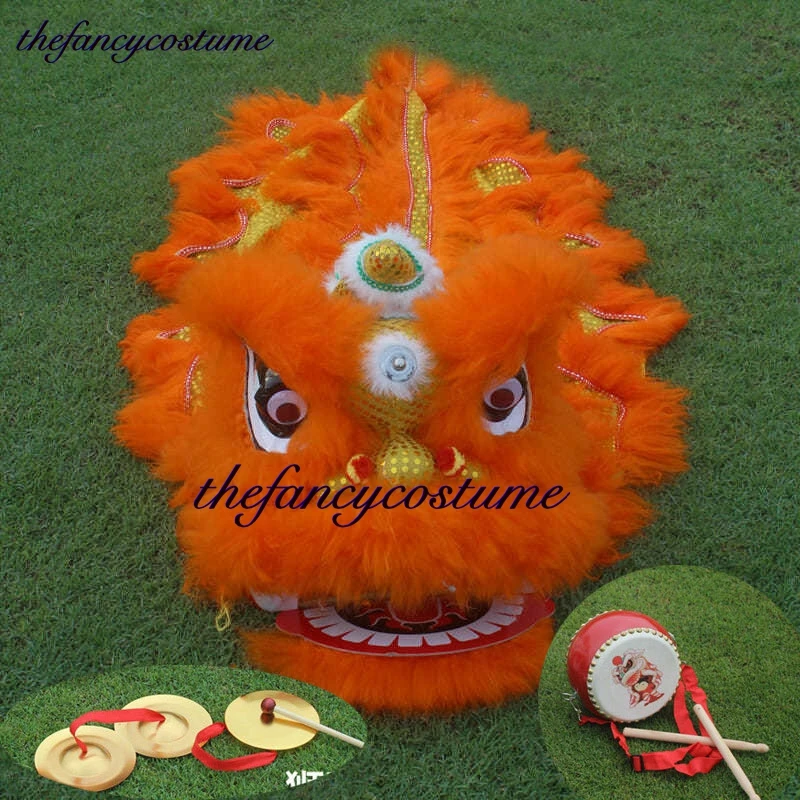 Blink Royal  5-12Age 14 inch Lion Dance Drum Gong cymbals Costume Child Cartoon Props Outfit Dress Party Carnival Festival