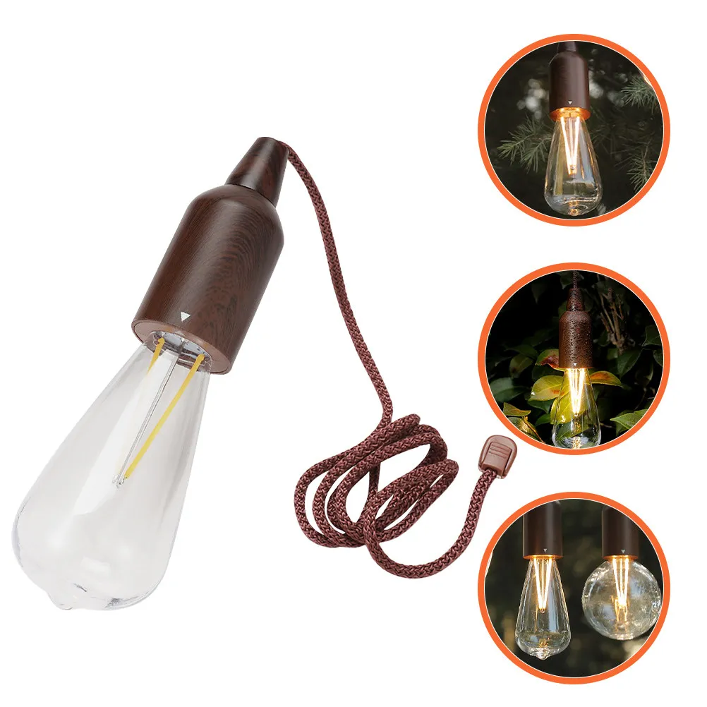 Tent Lamp Rope Hanging Lamp Portable Battery Powered Outdoor Camping Light Double Switch Design Soft Light Transmission Wear