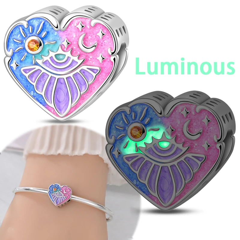 

Лидер продаж, стерлинговое серебро 925 пробы, светящиеся дневные ночные бусины, ювелирные изделия, подходят для оригинального браслета 925, ожерелье для женщин, подарок «сделай сам»