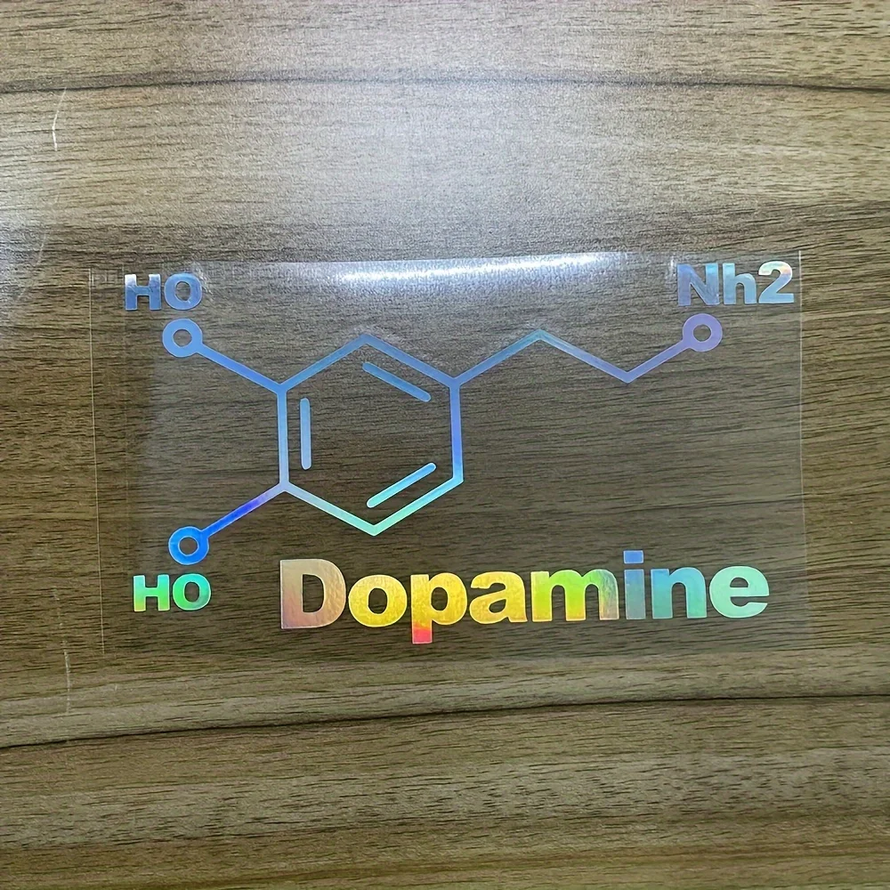 1PC Dopamine Molecule Chemical Structure PET Vinyl Sticker Waterproof Decal for Motorcycle Car Window Bumper Helmet Decor - view 5