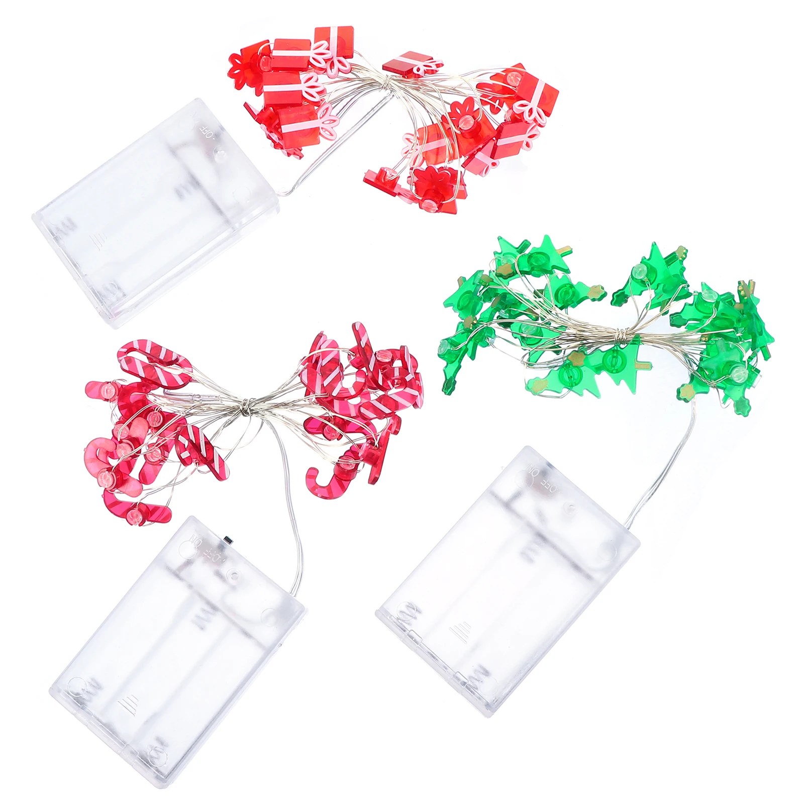 

3 Pcs Copper Wire Christmas String Lights Plastic LED Lamps Hanging Decorations Party Celebration Festive Atmosphere Safe