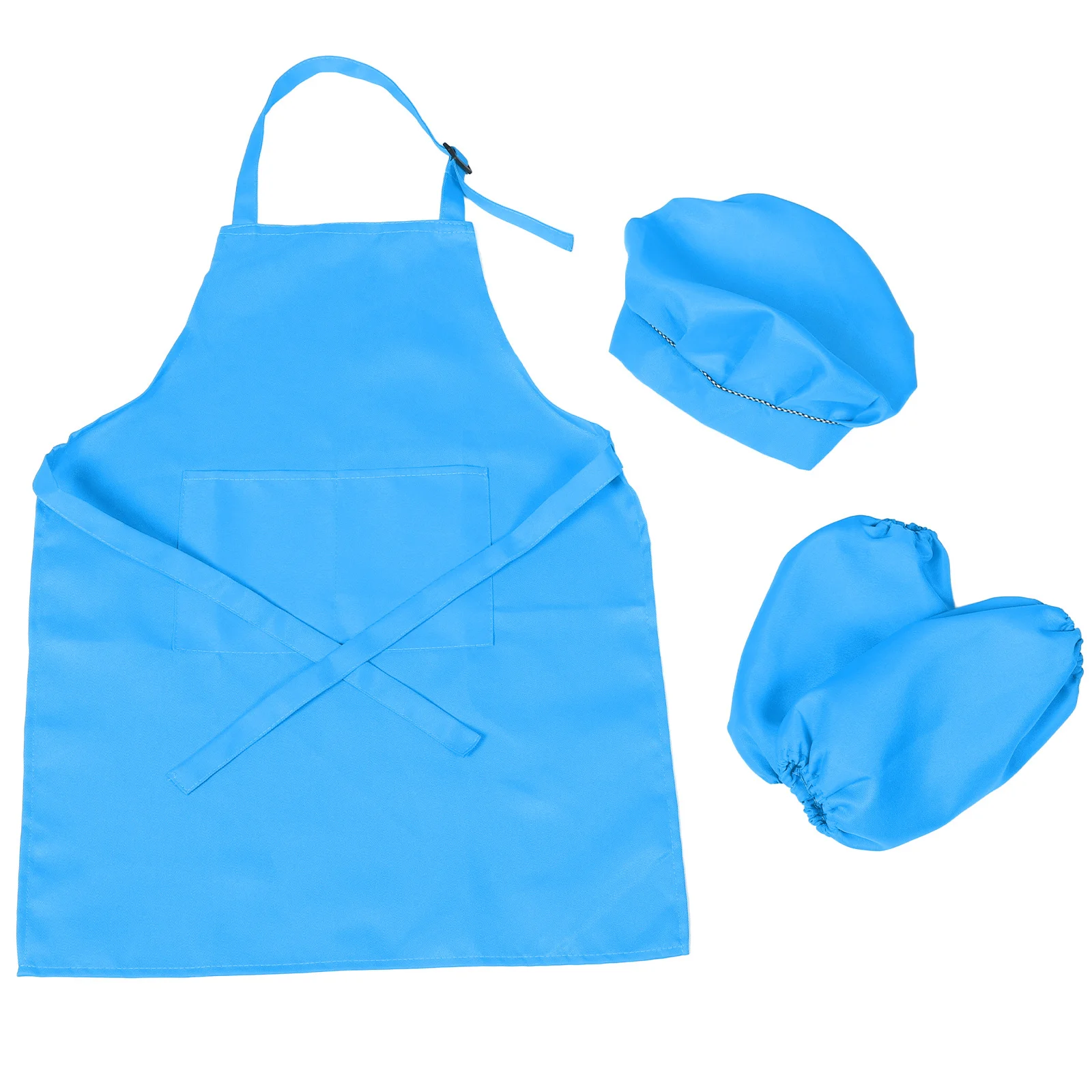 

1Set Kids Apron Sleeve Chef Hat Adjustable Kids Kitchen Apron Cooking Painting Baking Child Craft Baking Aprons