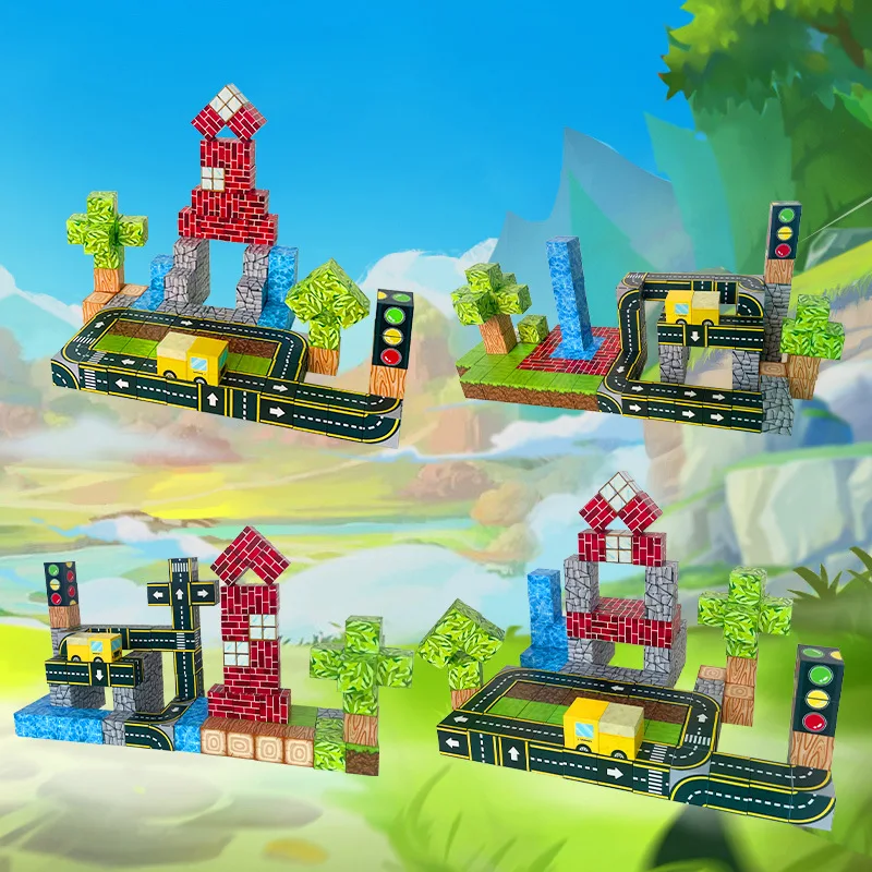 Magnetische Bausteine Mine World Magnet Cube Set für Jungen Mädchen Kind Alter 3+ DIY Modell Kinder Stem STEM Sensorisches Spielzeug Geschenk