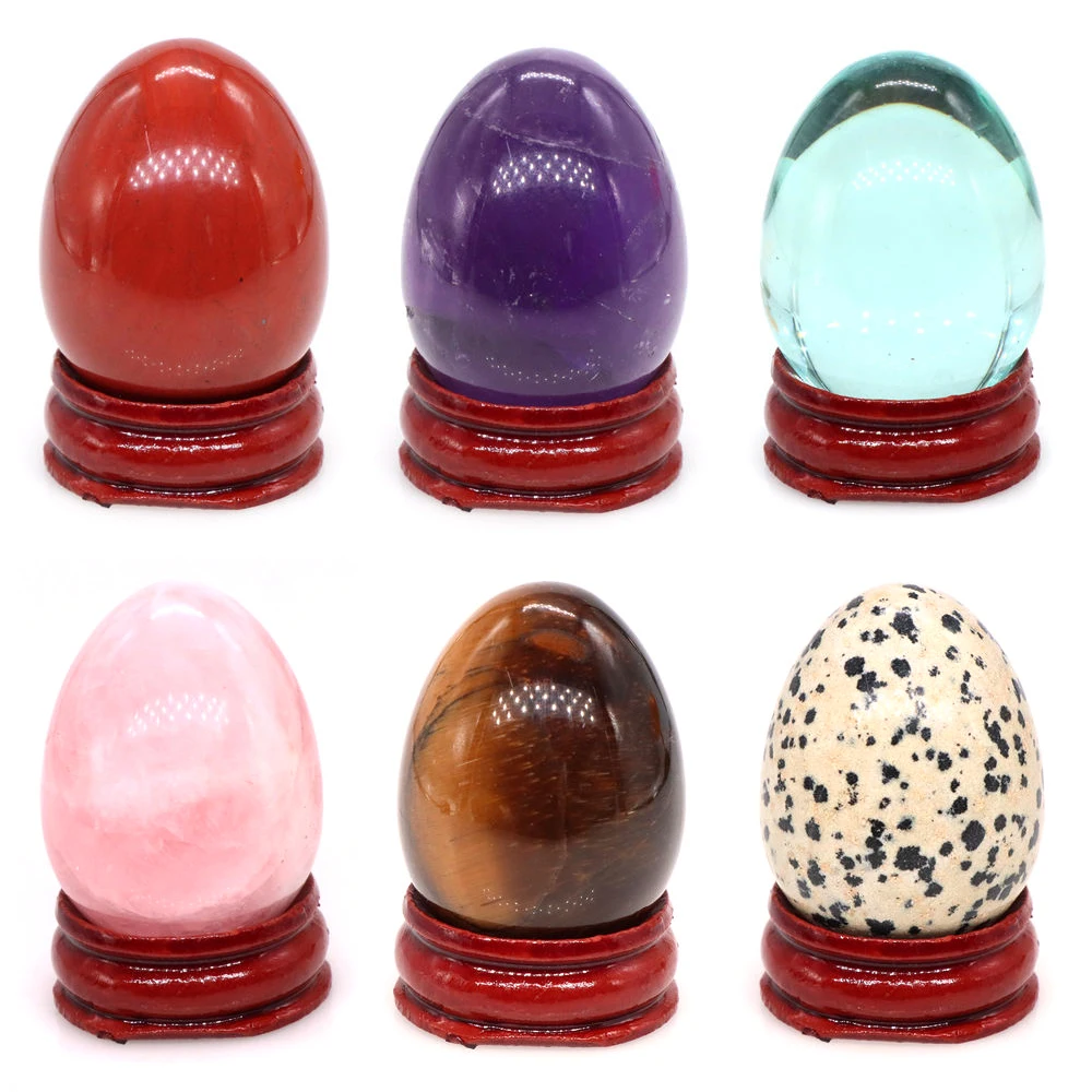

30x40mm Yoni Egg Shape Stone Natural Stone Healing Crystal Energy Gemstone Chakra Yoga Massage Mineral Specimen Home Decor Gift