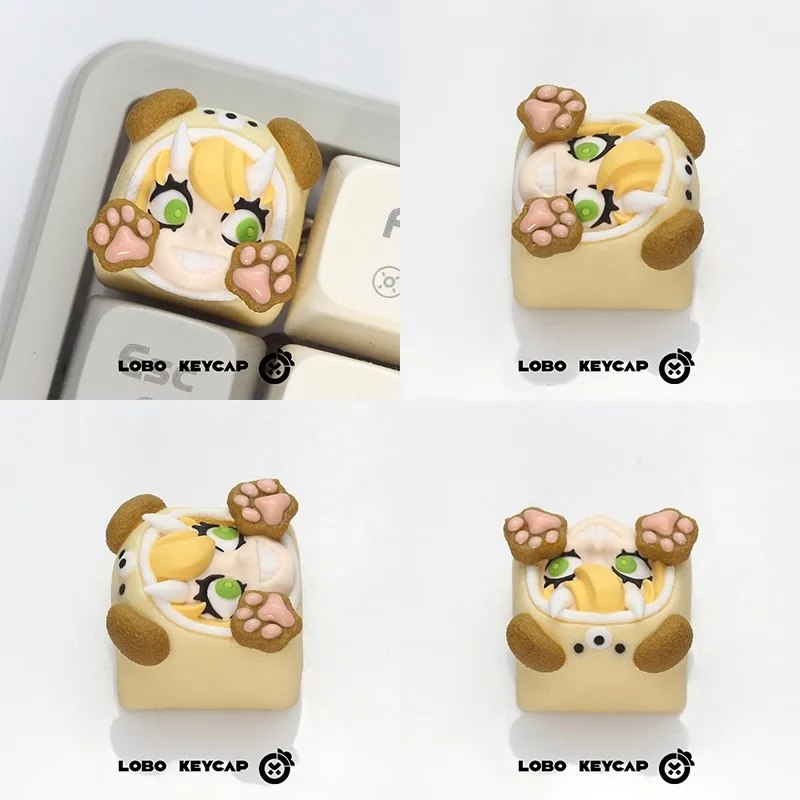 Колпачки для клавиш LOBO Lilith, милые колпачки для клавиш ручной работы из смолы, механические колпачки для клавиш, индивидуальные игровые аксессуары, подарок
