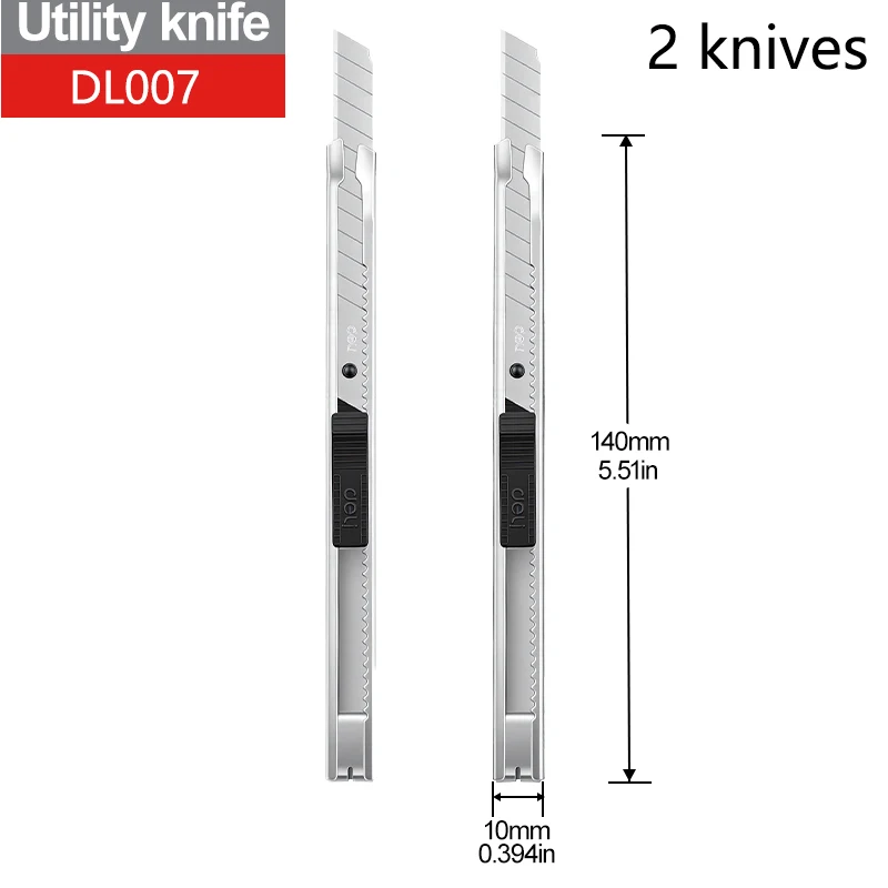 9mm Heavy Duty Utility Knife SK5 Staal Legering Lemmet 60 °   Zilverkleurige rand 0,4 mm dikke tapijt- en behangsnijder