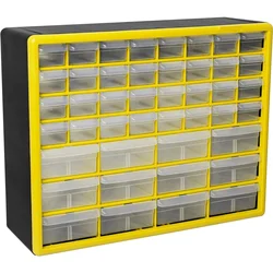 44 Drawer Plastic Parts Storage Hardware and Craft Cabinet, 20 W x 6 D x 16 in H, Yellow