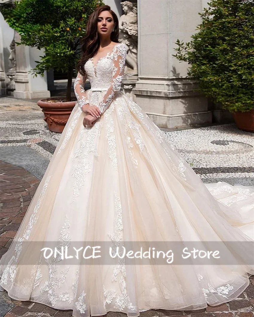 

Luxury Wedding Dresses Lace Appliques Long Sleeves Ball Gown Bride Gowns New Mermaid 2025 Tailored Women Customized