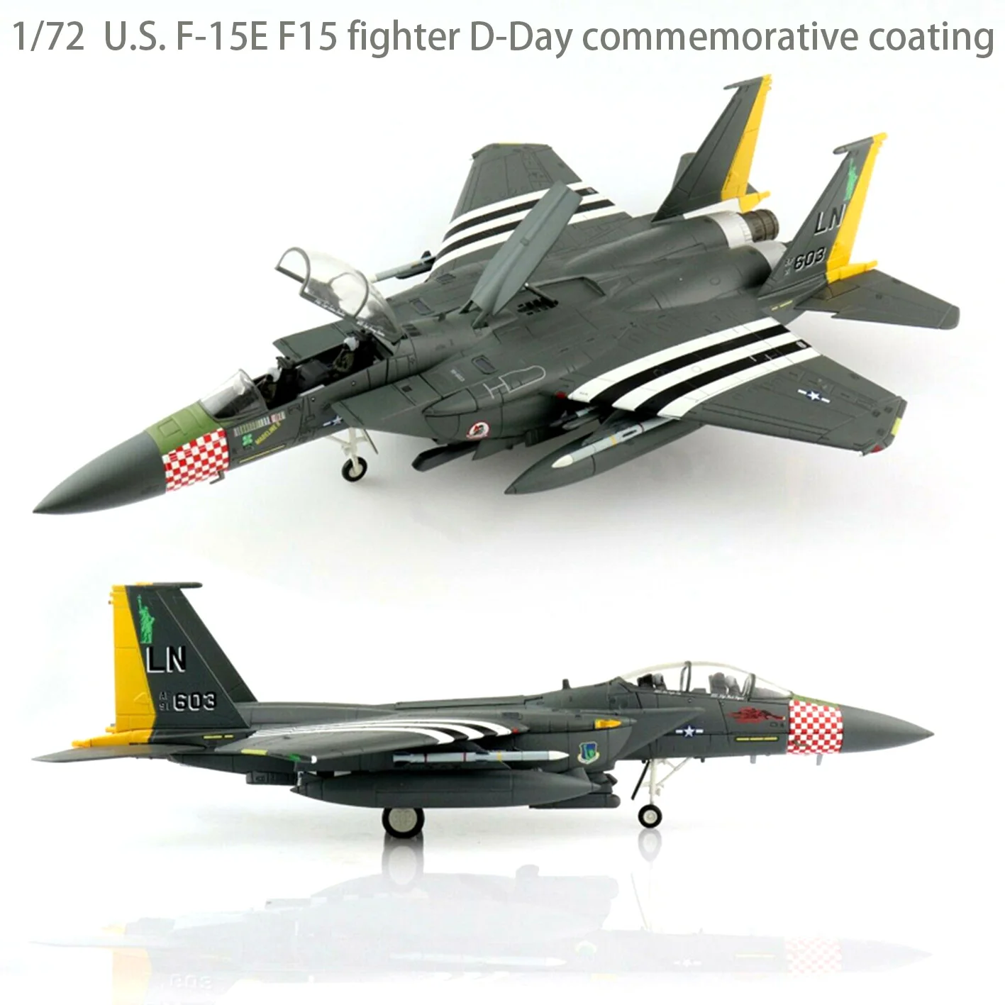 

Fine 1/72 ha4598 U.S. F-15E F15 fighter D-Day commemorative coating Alloy collection model