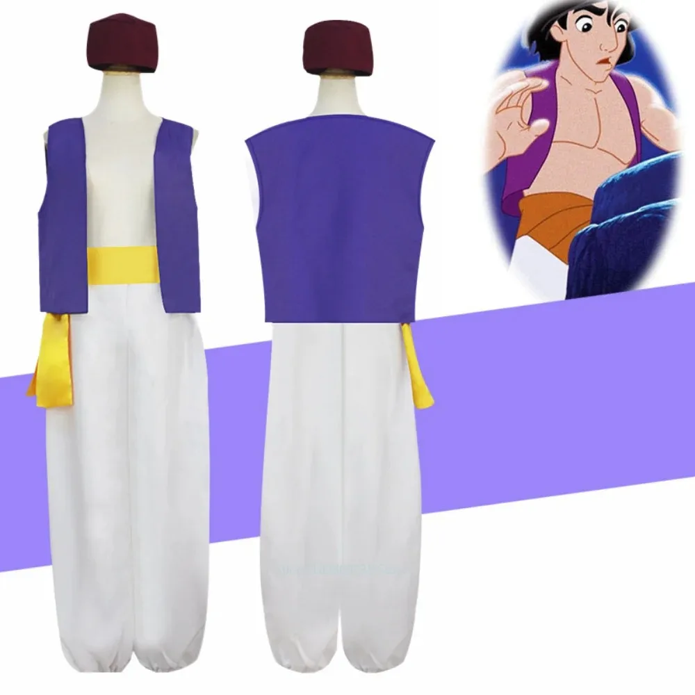 Adult Fantasy Mythical Prince Aladdin One Thousand and One Nights Anime Cosplay Costume Full Clothes Halloween Party Gift