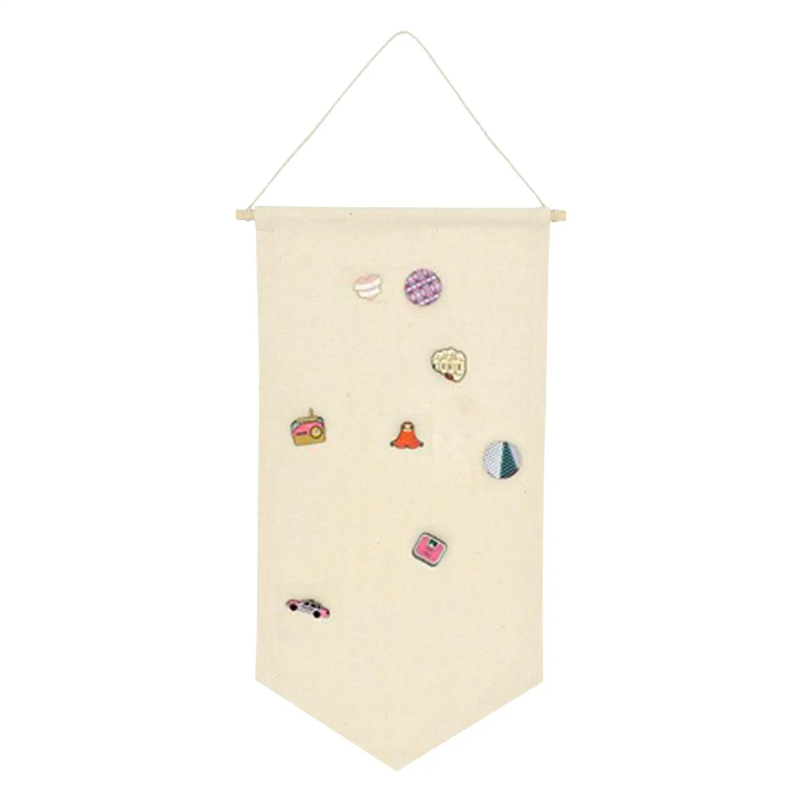 Canvas Hanging Brooch Display Organizer Wall Mounted Pin Holder for Earrings Necklace Jewelry Storage Home Bedroom Decor