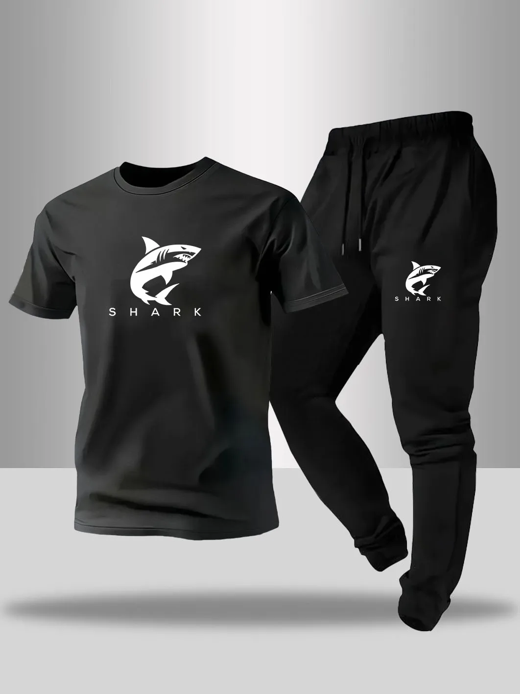 

Hot selling summer men's printed comfortable round neck T-shirt and pants set, outdoor fashion two-piece set