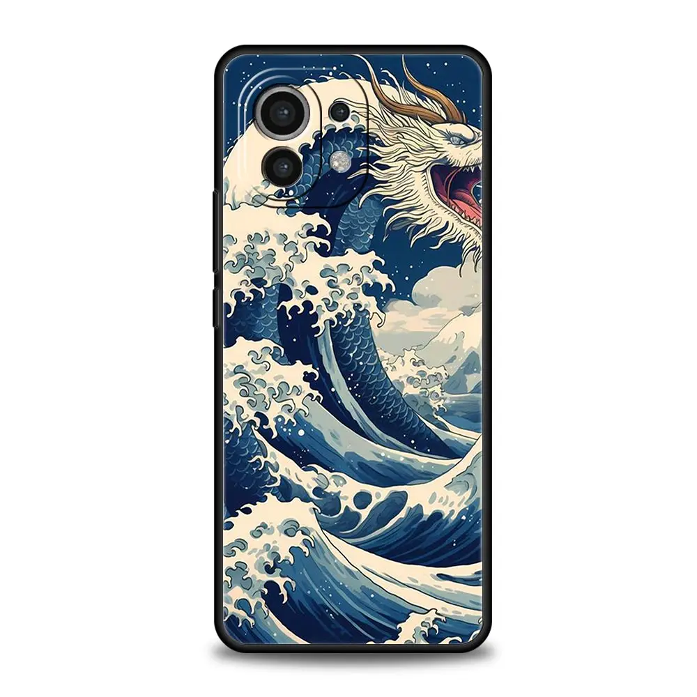 Phone Case For Xiaomi Mi 14 13 12 11 Lite 13T 12T 11x 11T 10T Pro 9T Note 10 Lite Soft Cover Japan The Great Wave Of Kanagawa