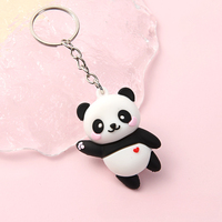 2023Novelties Cute Cartoon Couple Panda Keychain Pendant Car Bag Key Chains for Women Jewelry Gift