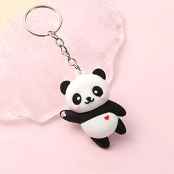 2023Novelties Cute Cartoon Couple Panda Keychain Pendant Car Bag Key Chains for Women Jewelry Gift