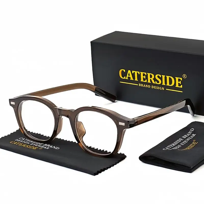 Caterside Vintage Quadratische Plain Glas Brille Männer Frauen TR90 Rahmen Hohe Qualität Brillen Transparente Linsen Business Anzug – Detail 5
